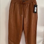 Bagatelle Faux Leather Joggers Cognac Brown NWT Photo 3