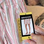 Briggs New York  Women's Linen Striped Shorts - Pink and White Photo 2