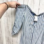 Cloth & Stone Dress Women Sz Small Stripe Off Shoulder Button Front Midi Casual Photo 1
