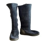 UGG  Australia Cardy III Knit Button Foldable Blue Boot 7 Lamb Fleece‎ Shearling Photo 2