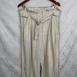 Banana Republic  Linen-Blend Striped Paperbag Pant Size‎ 10 NWT Photo 4