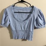 Aerie Cropped Lace Trim V-Neck T-Shirt nwot small Photo 0