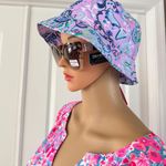Lilly Pulitzer Lilac Freesia Mermaid Printed Bucket Hat One Size Photo 4