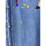 Way To Go Embroidered Denim Shirt XL | Birdhouse Garden Scene Short Sleeve Weste Blue Photo 4