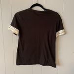Tory Burch  Black Tee with Sequin Sleeve Size Small Photo 3