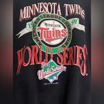 MLB MN TWINS World Series 1991 Pullover Off Shoulder Collectors Sweatshirt M GUC Black Size M Photo 1