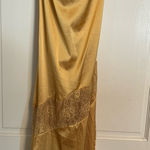 Yellow/Gold satin maxi dress size S Gold Photo 0