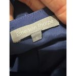 Emerson Thorpe Navy Blue 100% Silk Sleeveless Tie Front Cropped Blouse Top S Photo 5