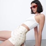 ZARA Printed Mom Fit Roller Shorts NWT Photo 4