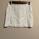 Gap  Linen-Cotton Mini Skirt New Off White Pinstripe- Size 2 Photo 1