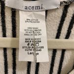 Acemi  Off White Black Stripes Sz Large Pullover Hoodie.          2630 Photo 3