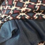 Lush Clothing Lush white navy and burgundy geometric print V-neck shirt dress size small Photo 6