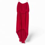 BCBGeneration Lollipop Red Knife Pleated High-Low High-Low Dress Small Photo 3