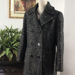 Kenneth Cole Wool Blend Peacoat Jacker Small White Black Speckled Double Bre Photo 2