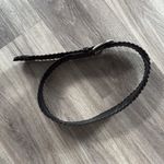 a.n.a Black Leather Braided Belt Medium with Silver Hardware Wide Boho Photo 1