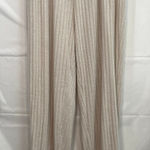 Women's beige soft ribbed pull on drawstring high waisted lounge pajama pants M Size M Photo 0
