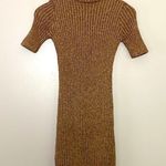 For Love & Lemons  Knitz Rose Gold Sparkle Sweater Dress Short Sleeves Size M Photo 1