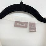 Chico's White Floral Embroidered Button Down Shirt Womens L Boho Sheer Cottage Photo 5