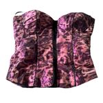 Bebe CORSET PINK PURPLE BLACK CROP TOP S Photo 0