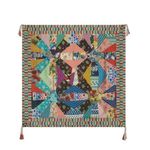 Johnny Was NWT Imagination Scarf in Multi Black Parrot Patchwork Silk Tassel Photo 0