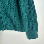 Talbots  ladies cable knit winter green zip up sweater size small cozy cute Photo 7