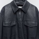 ZARA Limited Edition Faux Leather Shirt Jacket Photo 3