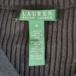 Ralph Lauren Lauren Black Gold Striped Mockneck Cotton Sweater Metallic Medium Photo 3