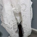 ZARA  Bloggers Fav Oyster White Belted Embroidered Tiered‎ V-Neck Midi Dress Sz M Photo 14