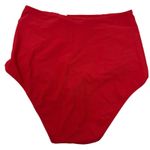 Aerie  High Waisted Full Coverage Bikini Bottom Red Retro Side Ruching Size S NEW Photo 2