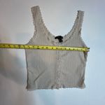 Forever 21 Beige Lace Trim Ribbed Tank Top Button Front SZ M Y2k Hannah Montana Photo 6