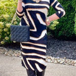 Chico's Chico’s Travelers Zebra Print Slinky Midi Dress. Size 20-22/ 4. Photo 0