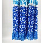 Rococo Sand Oriental Labyrinth Printed Sleeveless Tassel Lace Tiered Maxi Dress Blue Size XS Photo 13