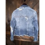 Hollister  Sz XS‎ Distressed Ripped Denim Jacket Medium Wash Womens Juniors Photo 5
