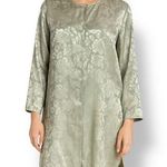 Vintage Nightgown Pastel Green Embossed Floral Detail Satin Sleep Shirt Large Size 16 Photo 0