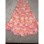 Women's Rnwy Dress Beautiful Strapless Printed Pink Yellow Long Maxi 6 Medium Photo 4