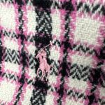 Ralph Lauren Blue Label Pink Black White Plaid Scarf Lambswool Fringe Made Italy Photo 2