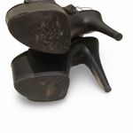 Thigh High Laceup Back Peep Toe Platform Boots Black Size 7.5 Photo 9