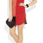 Alexander Wang  Color Block 100% Silk Drape Front Racerback Mini‎ Dress Size 2 Photo 0