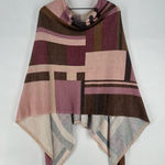 Chico's Soft Plaid Shine Poncho Metallic Shimmer Lightweight Topper Sweater Photo 0