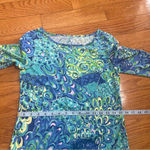 Lilly Pulitzer Marlowe Peacock T-Shirt Dress Blue Green Boatneck Size XS Photo 8