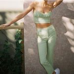 ZARA  Green floral Printed Corset Top women’s Size XS Floral Summer Cottagecore Photo 6