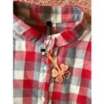Fancyinn  Plaid Shirt Dress Red Gray Long Sleeve Size S NWT Photo 1