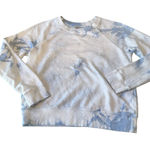 Faherty Womans Bells Crewneck Raglan Tie Dye Sweatshirt Size XS White Blue Photo 0