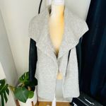 EXPRESS Shawl Collar Faux Leather Sleeve Zip Coat, Size Small, Gray/Black, NWOT Photo 9