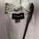 Sugar Lips  Silver Pirouette Satin Wrap Dress Size Small Photo 7