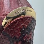 Michael Kors  Milan Platform Peep Toe Heels Burgundy Snakeskin Print Women’s 9 Photo 7