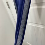 Per Se EUC  Sport women’s navy blue‎ gray stripe stretch cotton leggings large Photo 3