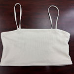 Nike Cream Colored Bandeau Swim Top with Removable Straps Size Small Photo 0