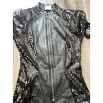 Vintage Firenze Santa Barbara Black Leather Jacket Sz Small MultiColor Moto Photo 9