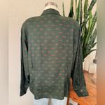 Vintage Jarrod’s Rayon Equestrian Print Button Down Shirt Green Blouse size 14 Photo 3